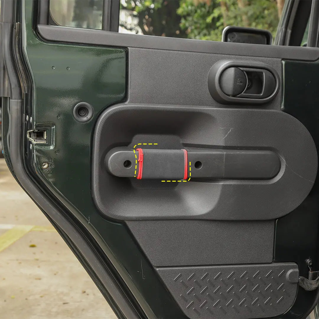 For 2007-2010 Jeep Wrangler JK Red Interior Door Handle Neoprene Cover Accessories（4 pcs）