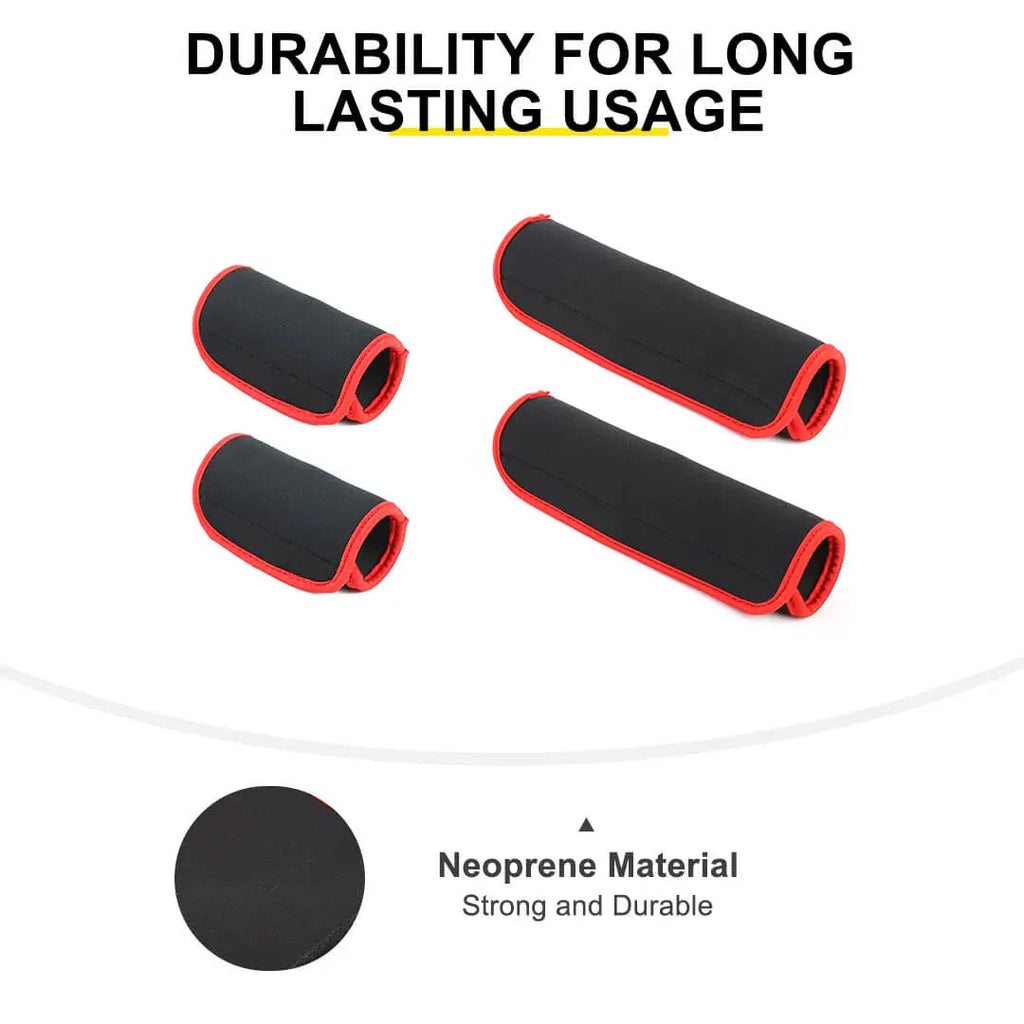 For 2007-2010 Jeep Wrangler JK Red Interior Door Handle Neoprene Cover Accessories（4 pcs）