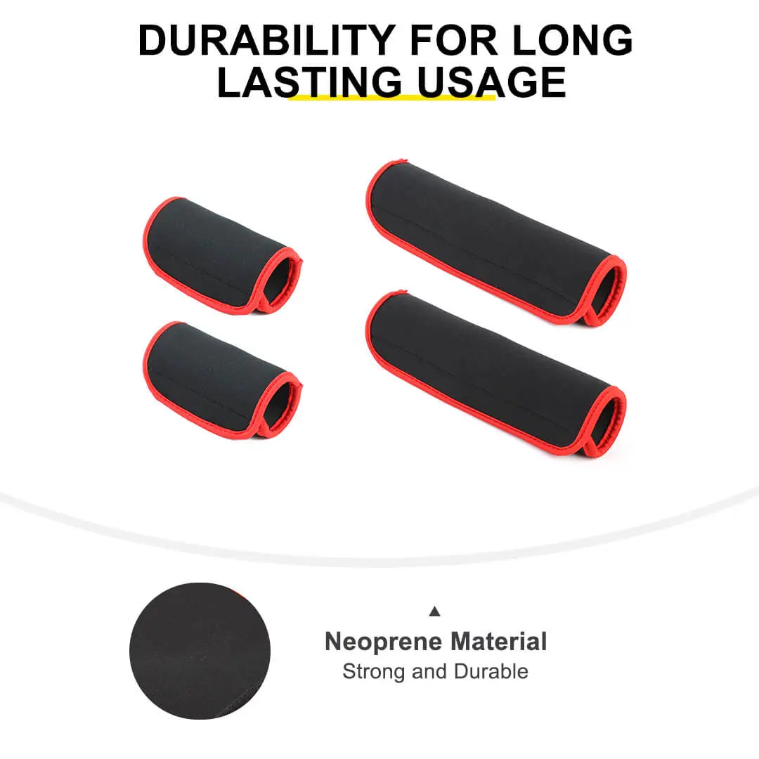 For 2007-2010 Jeep Wrangler JK Red Interior Door Handle Neoprene Cover Accessories（4 pcs）