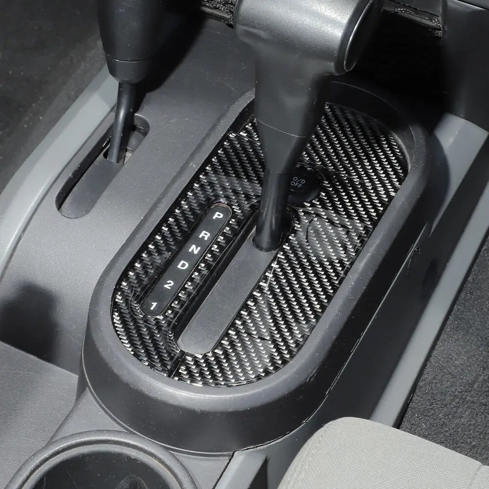 For 2007-2010 Jeep Wrangler JK Soft Carbon Fiber Console Gear Shift Panel Cover Trim