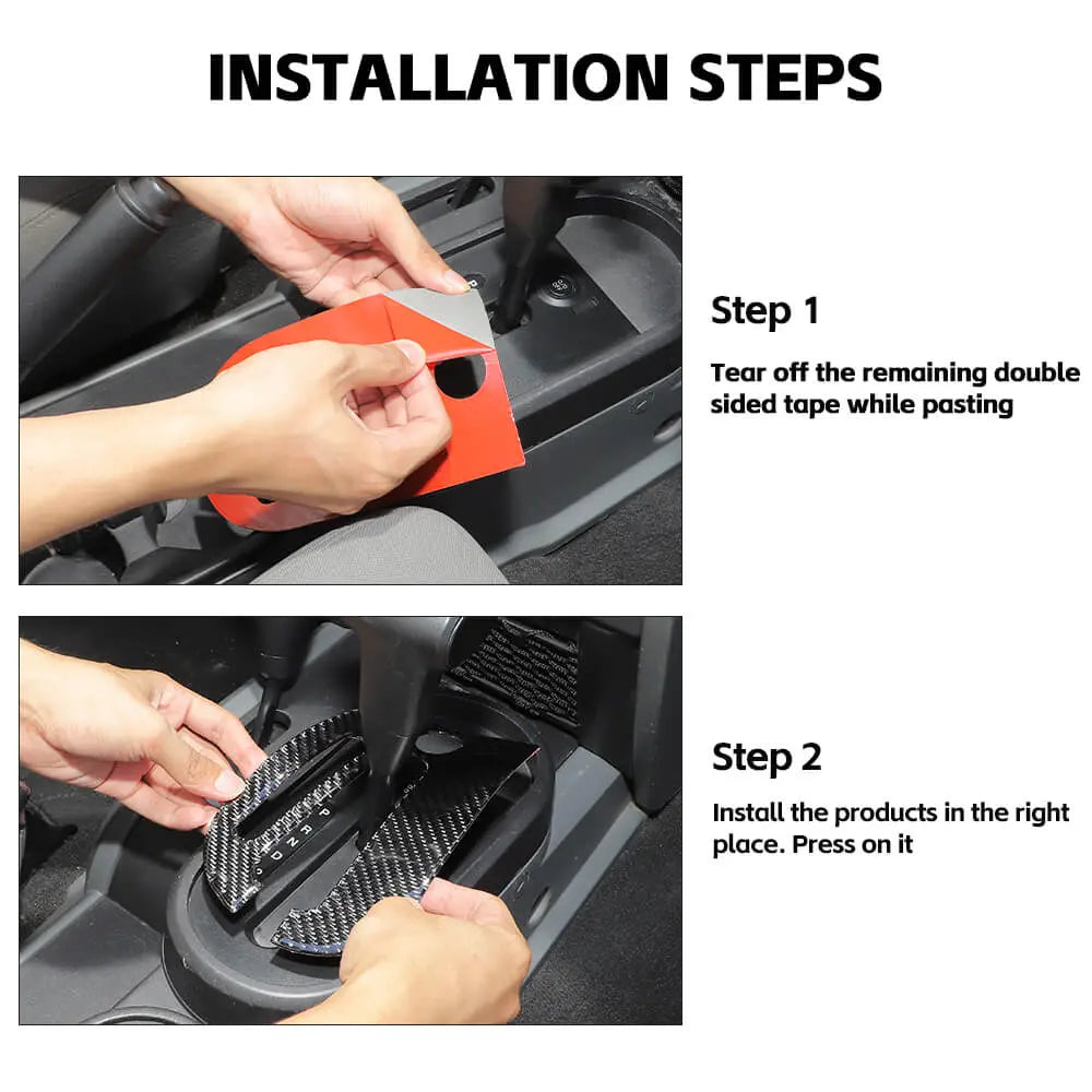 For 2007-2010 Jeep Wrangler JK Soft Carbon Fiber Console Gear Shift Panel Cover Trim
