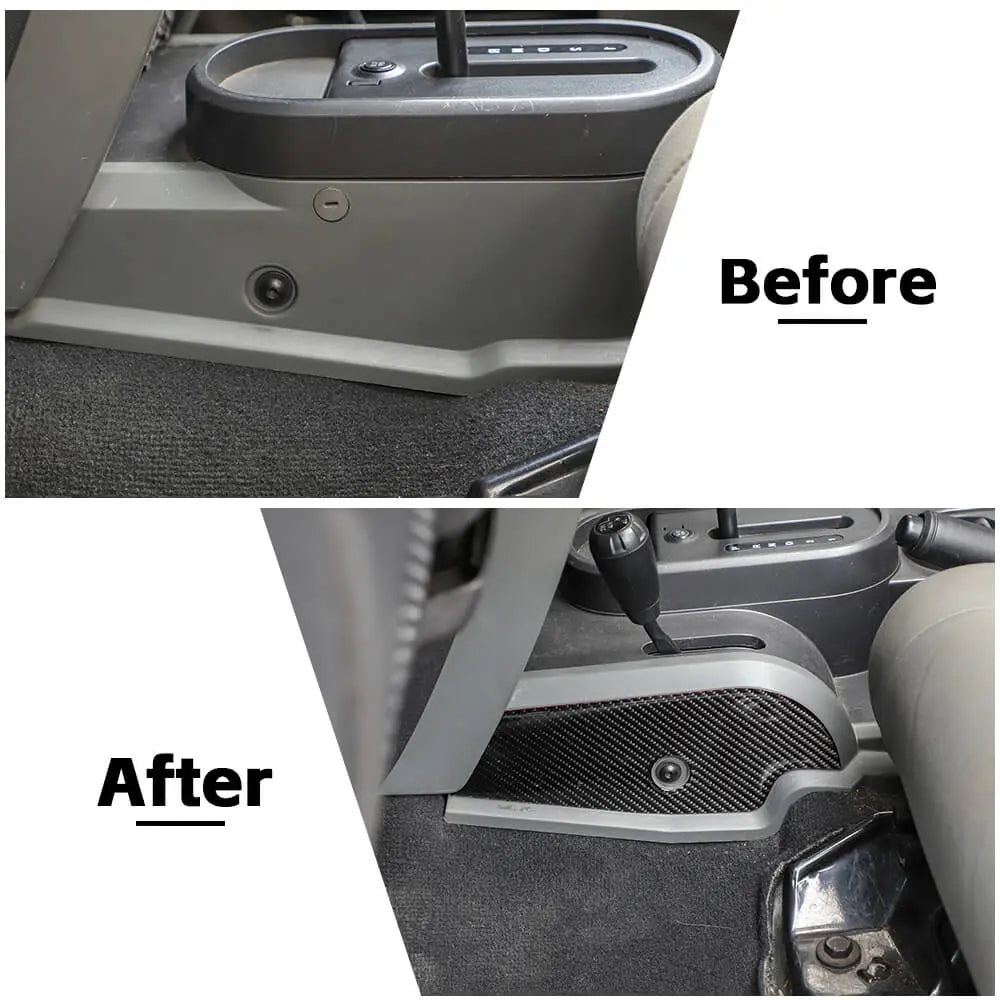 For 2007-2010 Jeep Wrangler JK Soft Carbon Fiber Gear Shift Side Panel Trim Stickers