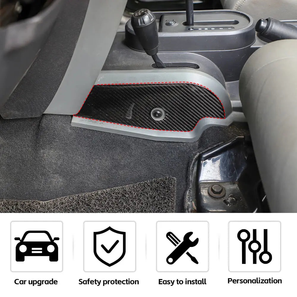 For 2007-2010 Jeep Wrangler JK Soft Carbon Fiber Gear Shift Side Panel Trim Stickers