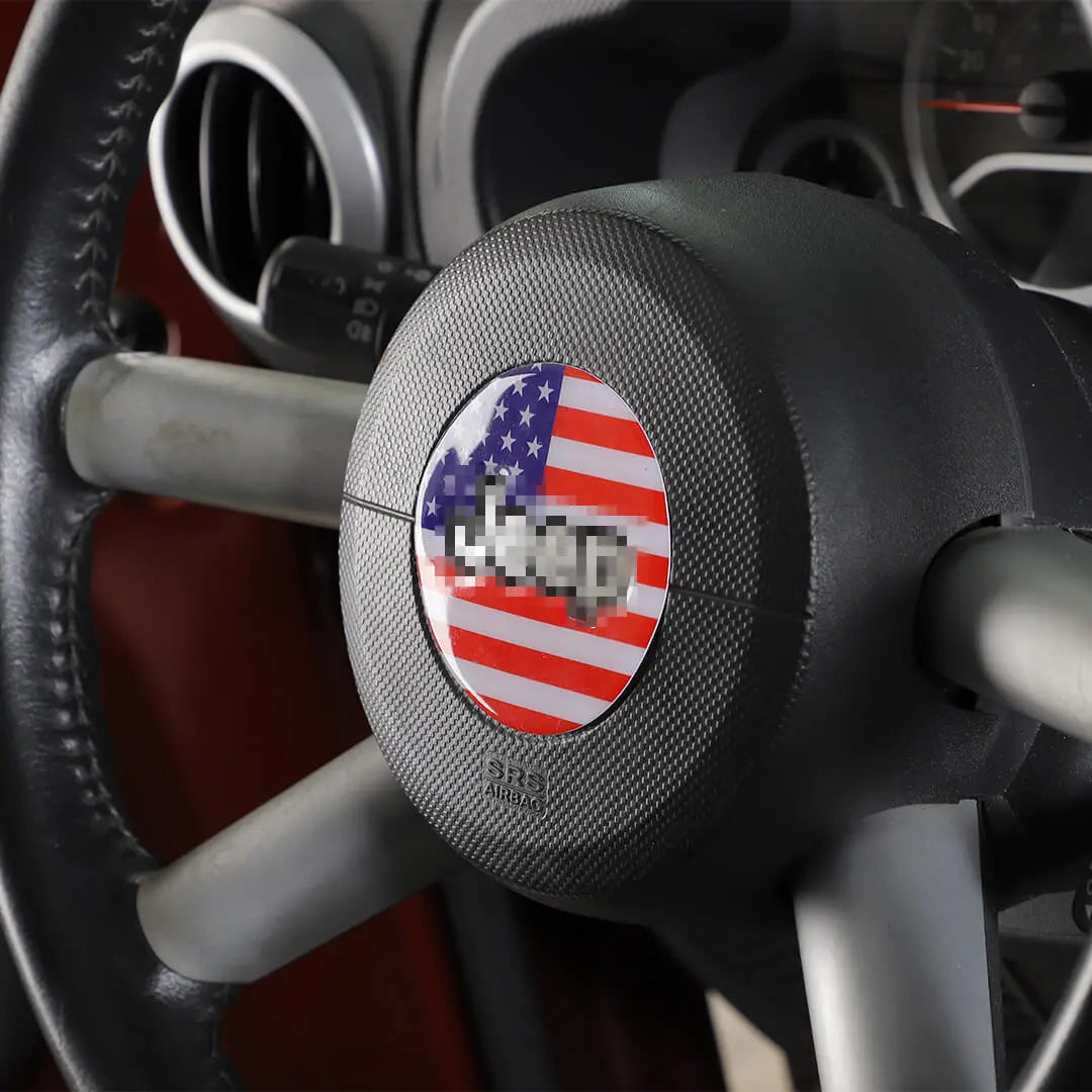 For 2007-2010 Jeep Wrangler JK Steering Wheel Center Trim Decal Sticker US Flag