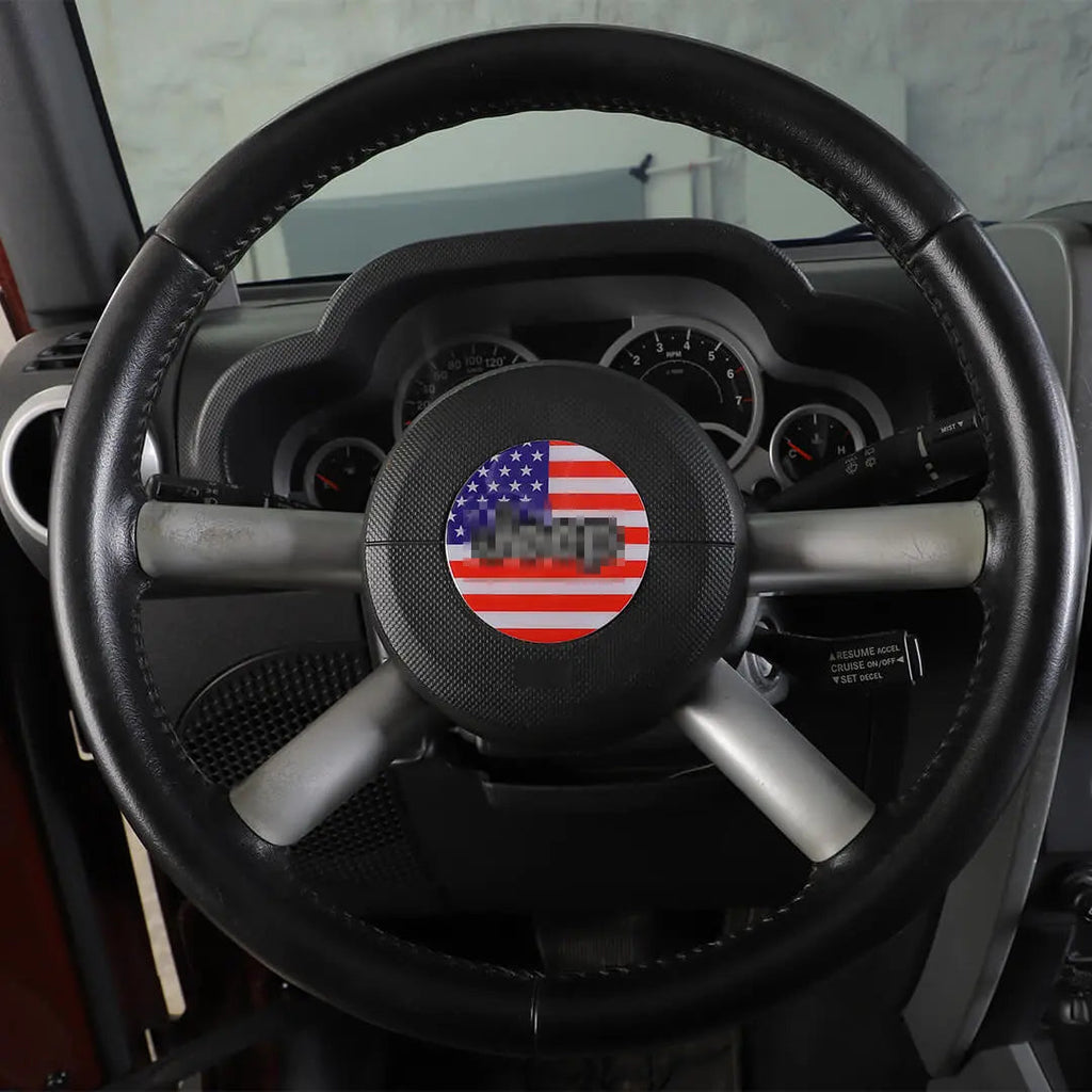 For 2007-2010 Jeep Wrangler JK Steering Wheel Center Trim Decal Sticker US Flag