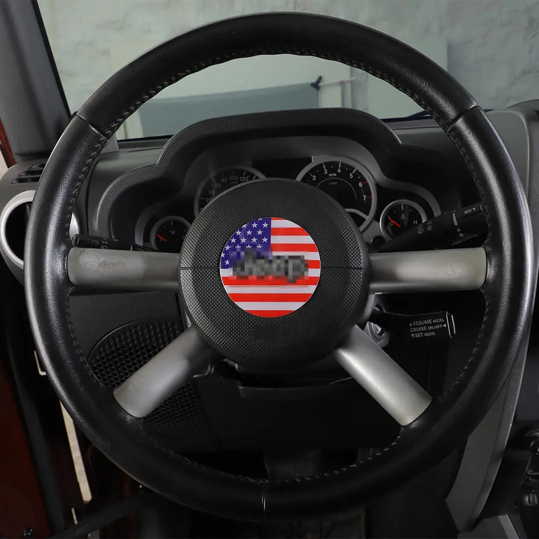 For 2007-2010 Jeep Wrangler JK Steering Wheel Center Trim Decal Sticker US Flag