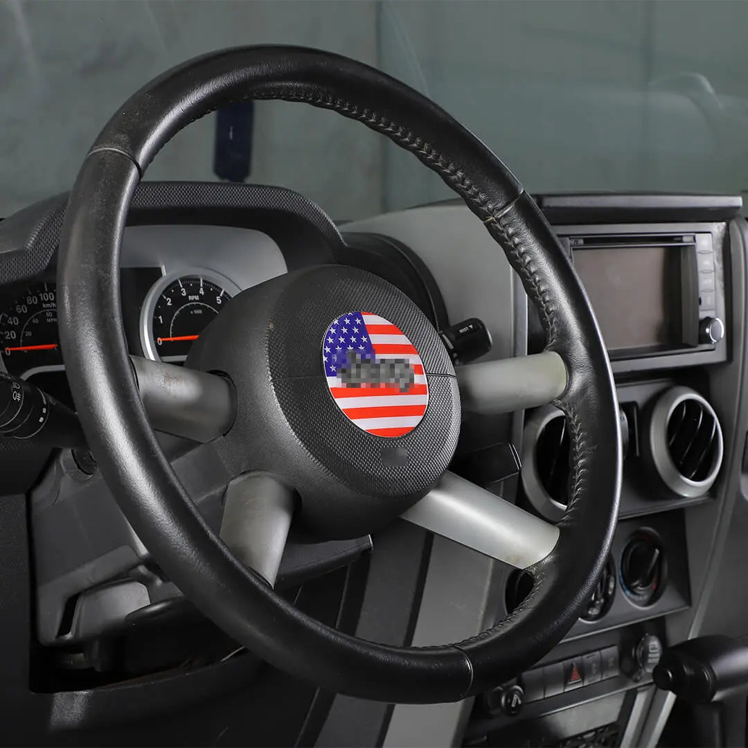 For 2007-2010 Jeep Wrangler JK Steering Wheel Center Trim Decal Sticker US Flag