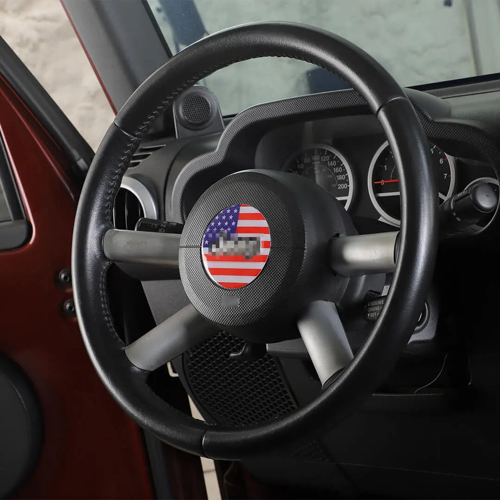 For 2007-2010 Jeep Wrangler JK Steering Wheel Center Trim Decal Sticker US Flag