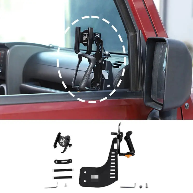 For 2007-2010 Jeep Wrangler JK Two Side Front Door Water Cup Phone Holder Stand