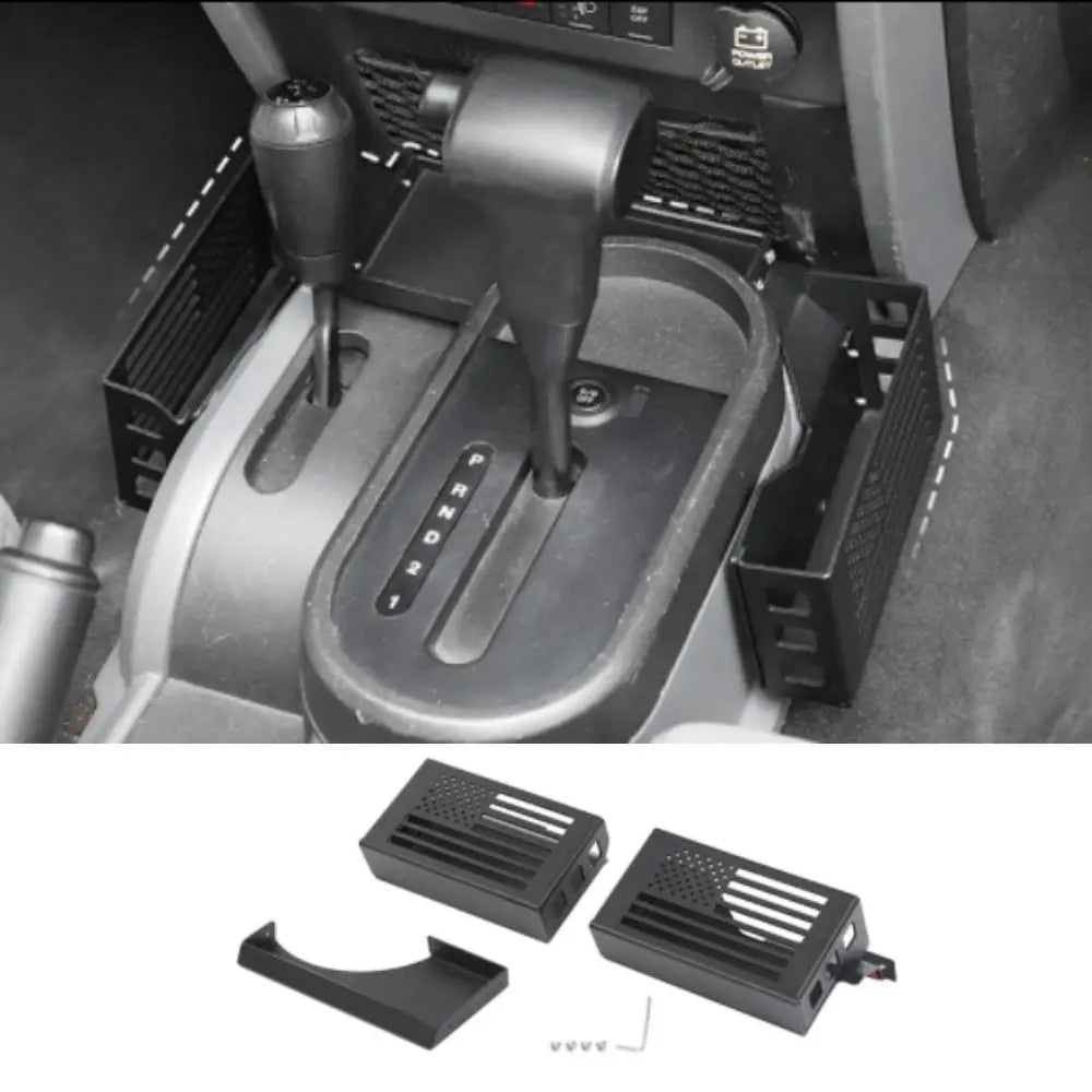 For 2007-2010 Jeep Wrangler JK Upgraded Gear Shift Side Organizer Box Storage Black