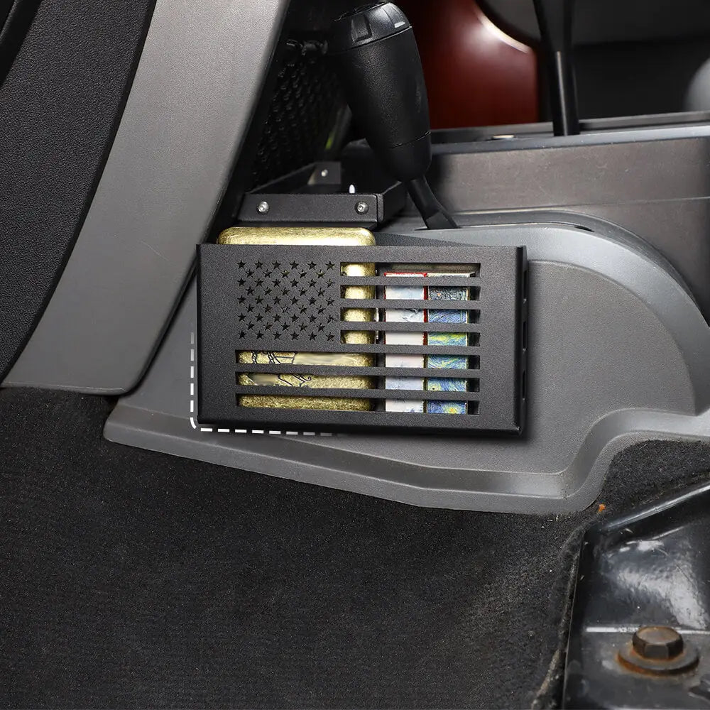 For 2007-2010 Jeep Wrangler JK Upgraded Gear Shift Side Organizer Box Storage Black