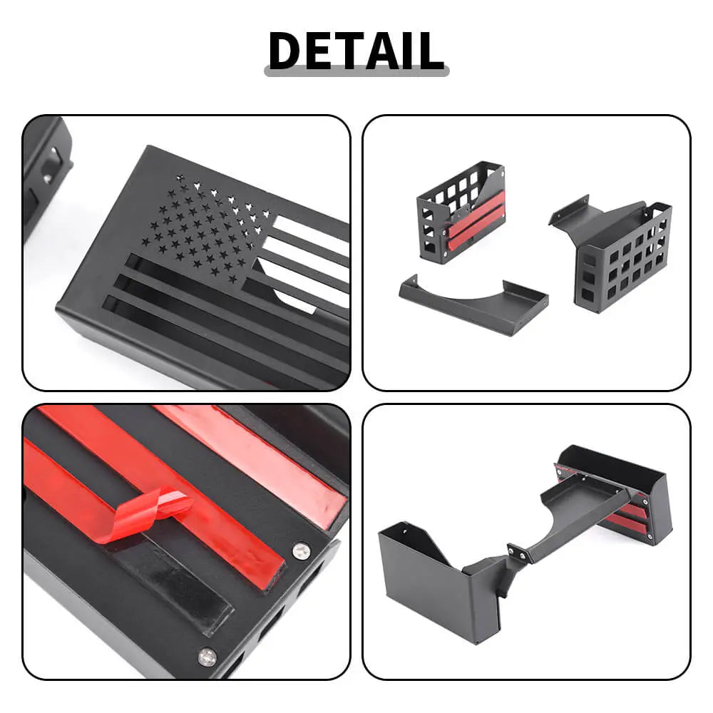 For 2007-2010 Jeep Wrangler JK Upgraded Gear Shift Side Organizer Box Storage Black