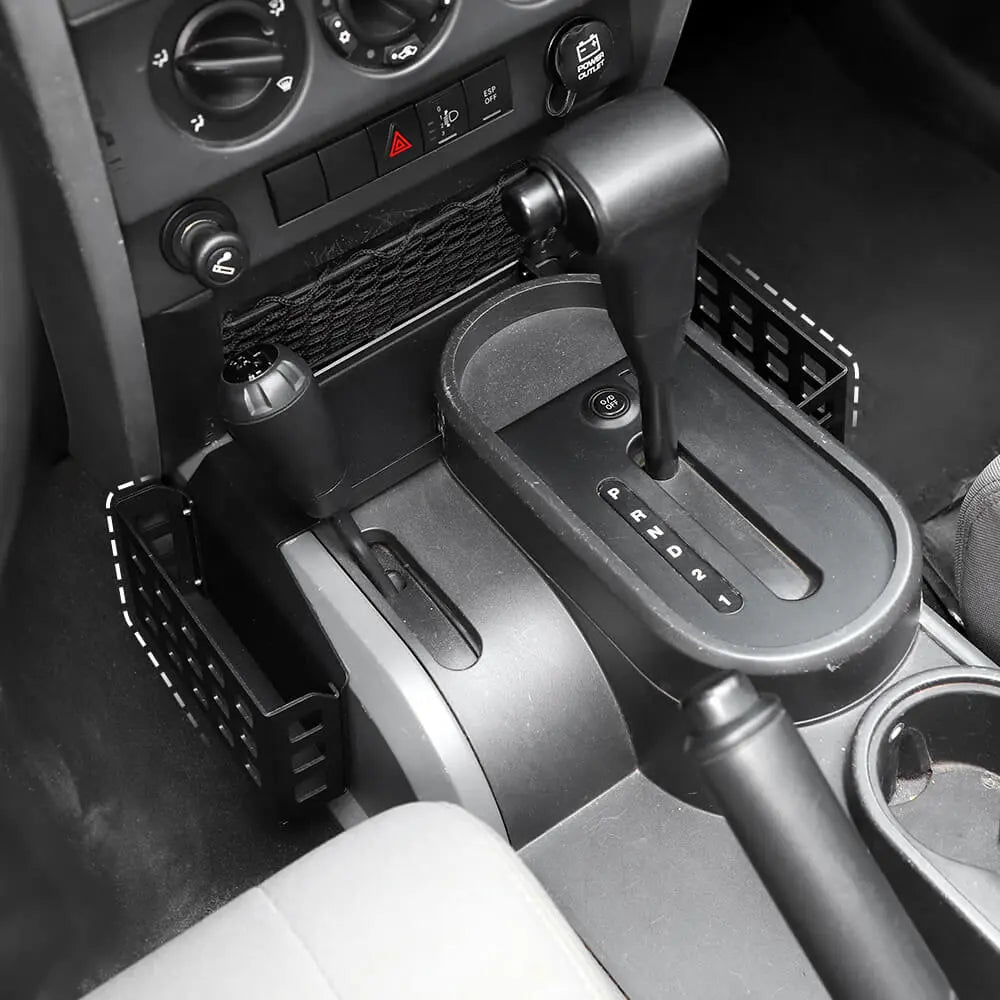For 2007-2010 Jeep Wrangler JK Upgraded Gear Shift Side Organizer Box Storage Black