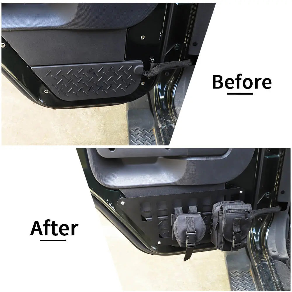For 2007-2010 Jeep Wrangler JKU Rear Door Net Replacement Aluminum Door Pocket Map Storage Pocket Rack Shelf