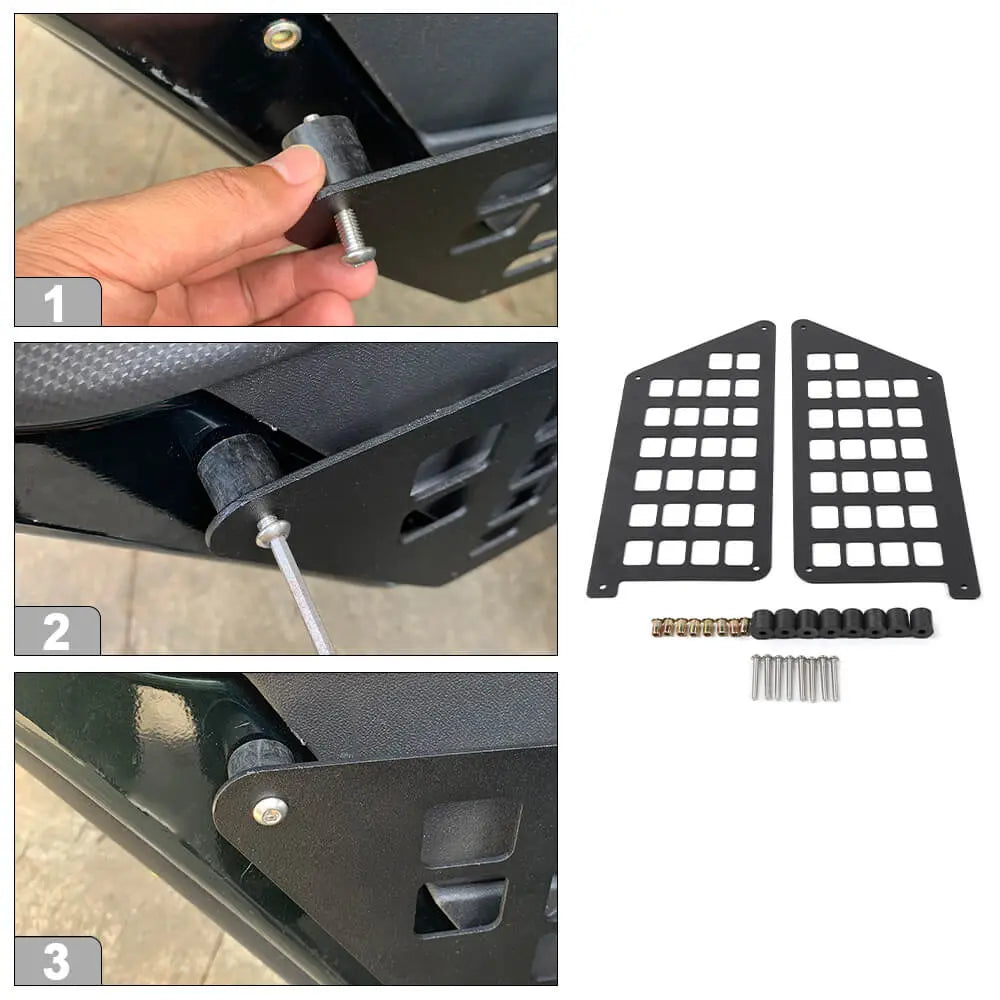 For 2007-2010 Jeep Wrangler JKU Rear Door Net Replacement Aluminum Door Pocket Map Storage Pocket Rack Shelf