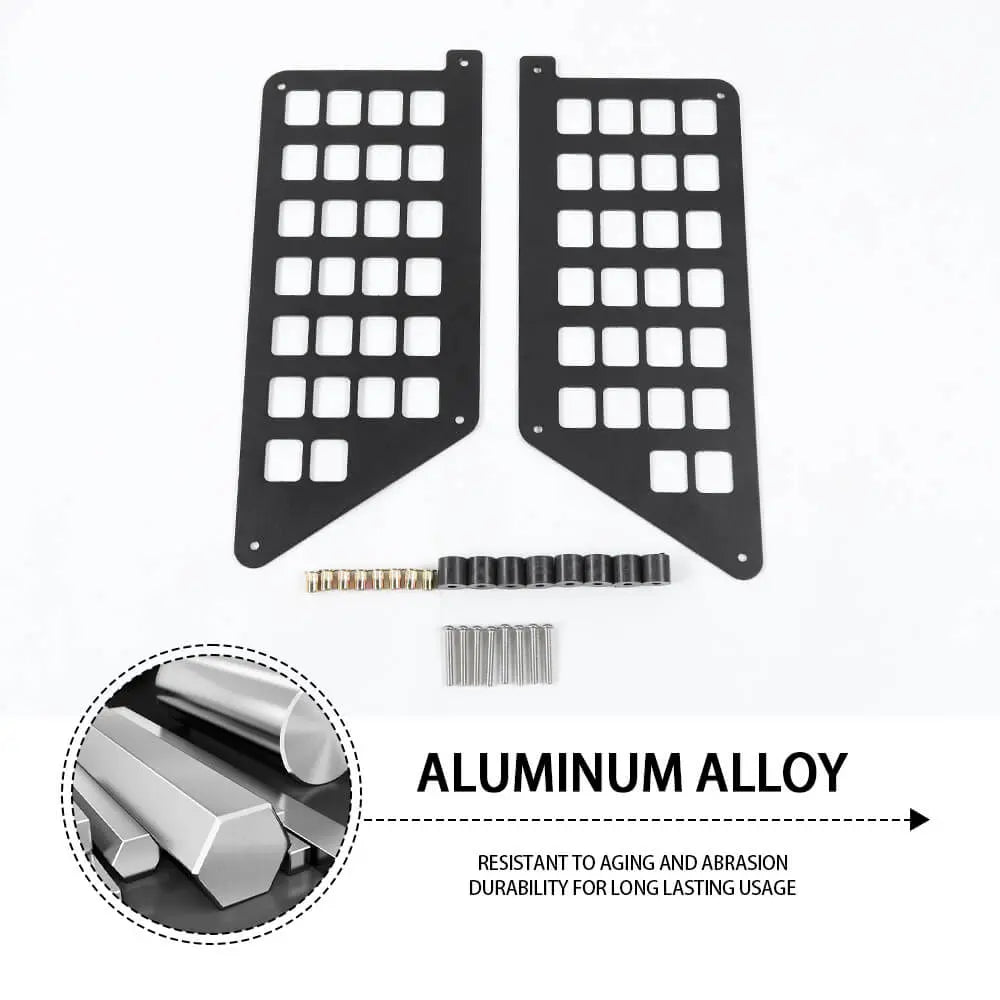 For 2007-2010 Jeep Wrangler JKU Rear Door Net Replacement Aluminum Door Pocket Map Storage Pocket Rack Shelf