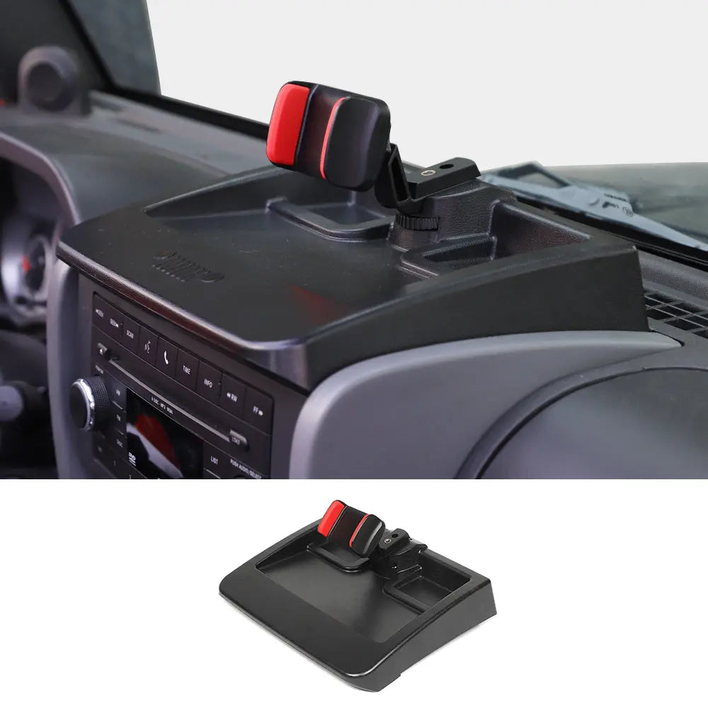 For 2007-2010 Jeep Wrangler JK JKU Dash Multi-Mount Phone Holder With Storage Tray