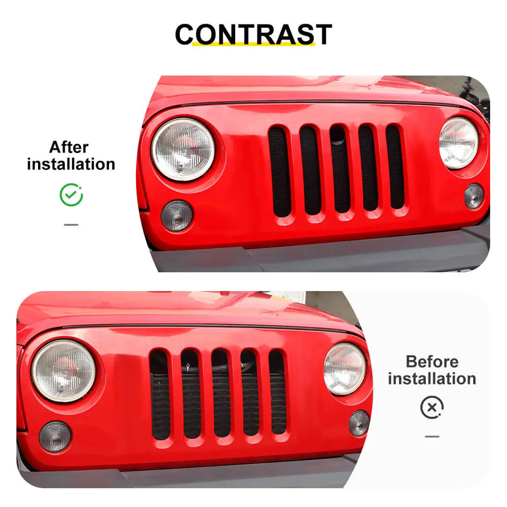 For 2007-2015 Jeep Wrangler JK Front Grille Mesh Tablet Insect Proof Net Accessories