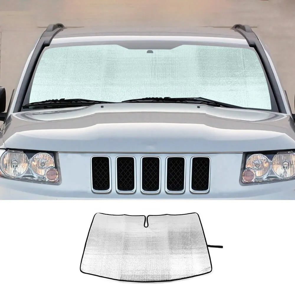 For 2007-2016 Jeep Compass Car Windshield Sunshade, Front Window Sun Shade Foldable Sun Visor Sunscreen