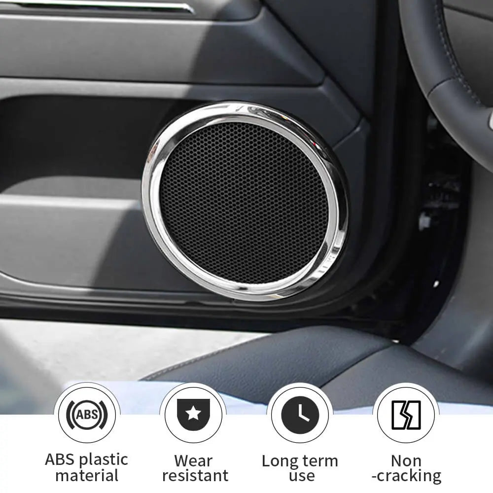 For 2007-2016 Jeep Compass/2011-2016 Jeep Patriot Car Door Speaker Horn Collar Frame Ring Trim