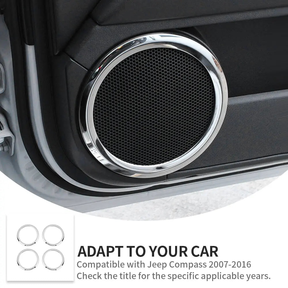 For 2007-2016 Jeep Compass/2011-2016 Jeep Patriot Car Door Speaker Horn Collar Frame Ring Trim