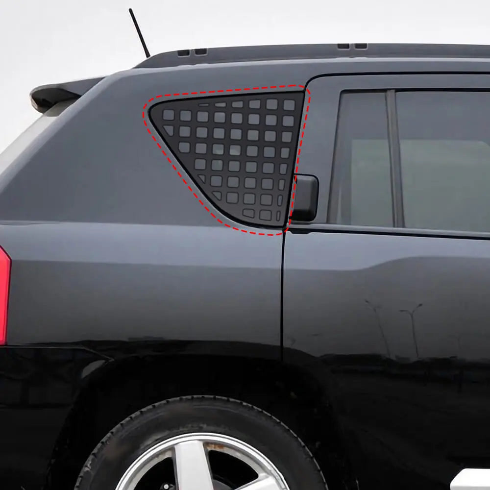 For 2007-2016 Jeep Compass Rear Window Cover Aluminum Alloy Glass Panel Black