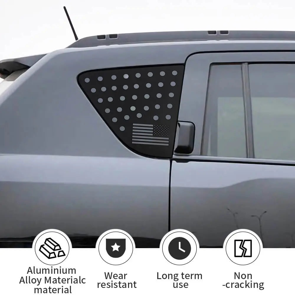 For 2007-2016 Jeep Compass Rear Window Cover Aluminum Alloy Glass Panel Black