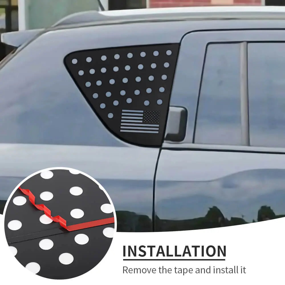 For 2007-2016 Jeep Compass Rear Window Cover Aluminum Alloy Glass Panel Black