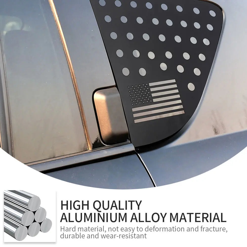 For 2007-2016 Jeep Compass Rear Window Cover Aluminum Alloy Glass Panel Black