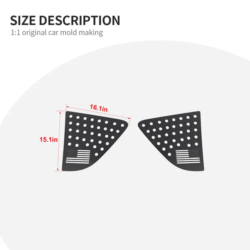 For 2007-2016 Jeep Compass Rear Window Cover Aluminum Alloy Glass Panel Black