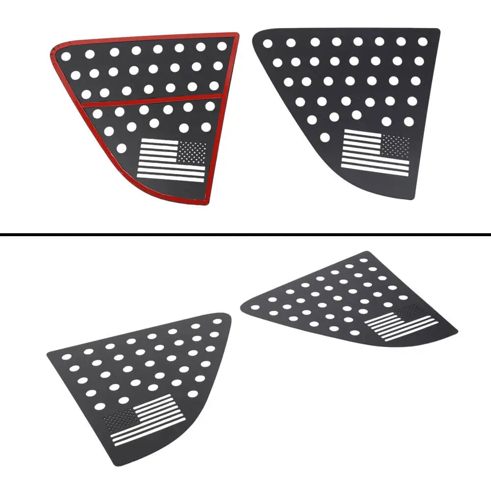 For 2007-2016 Jeep Compass Rear Window Cover Aluminum Alloy Glass Panel Black