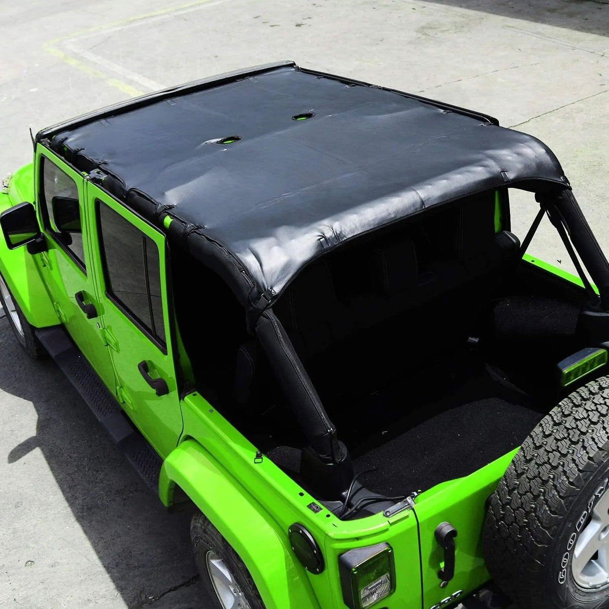 For 2007-2018 Jeep Wrangler JK JKU 4 Door Soft Leather Sunshade Top Full Length Cover Black