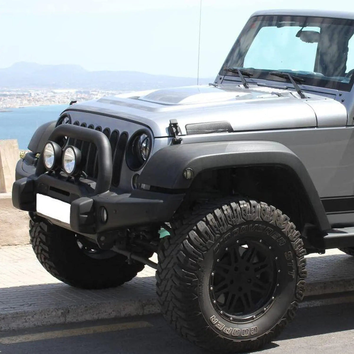 For 2007-2018 Jeep Wrangler JK JKU Hood Latches Factory Style Hood Catch Kits, Black