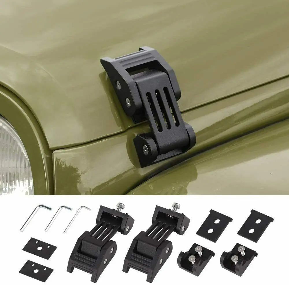 For 2007+ Jeep Wrangler JK JL Gladiator JT Stainless Steel Hood Catch Latches Kit
