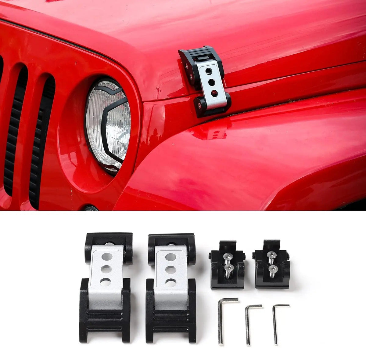 For 2007+ Jeep Wrangler JK JL Gladiator JT Stainless Steel Hood Catch Latches Kit