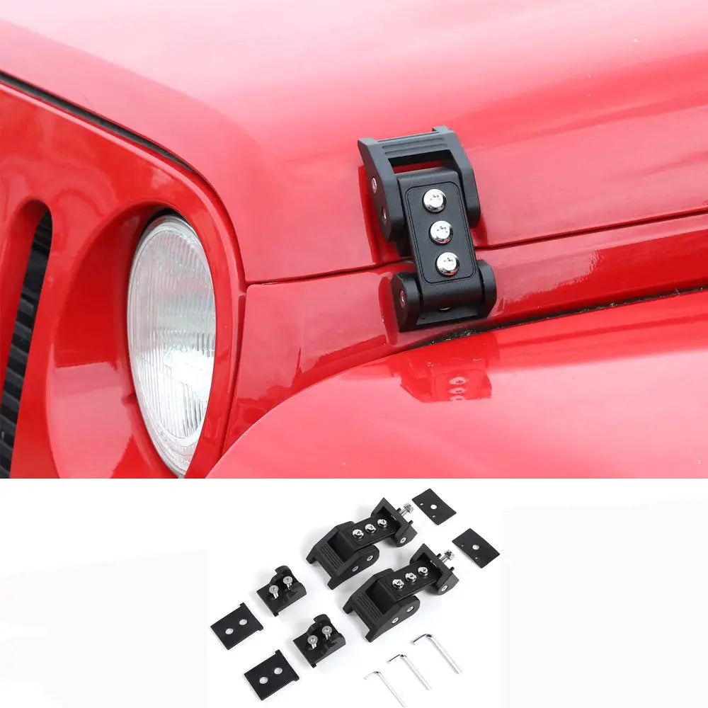 For 2007+ Jeep Wrangler JK JL Gladiator JT Stainless Steel Hood Catch Latches Kit