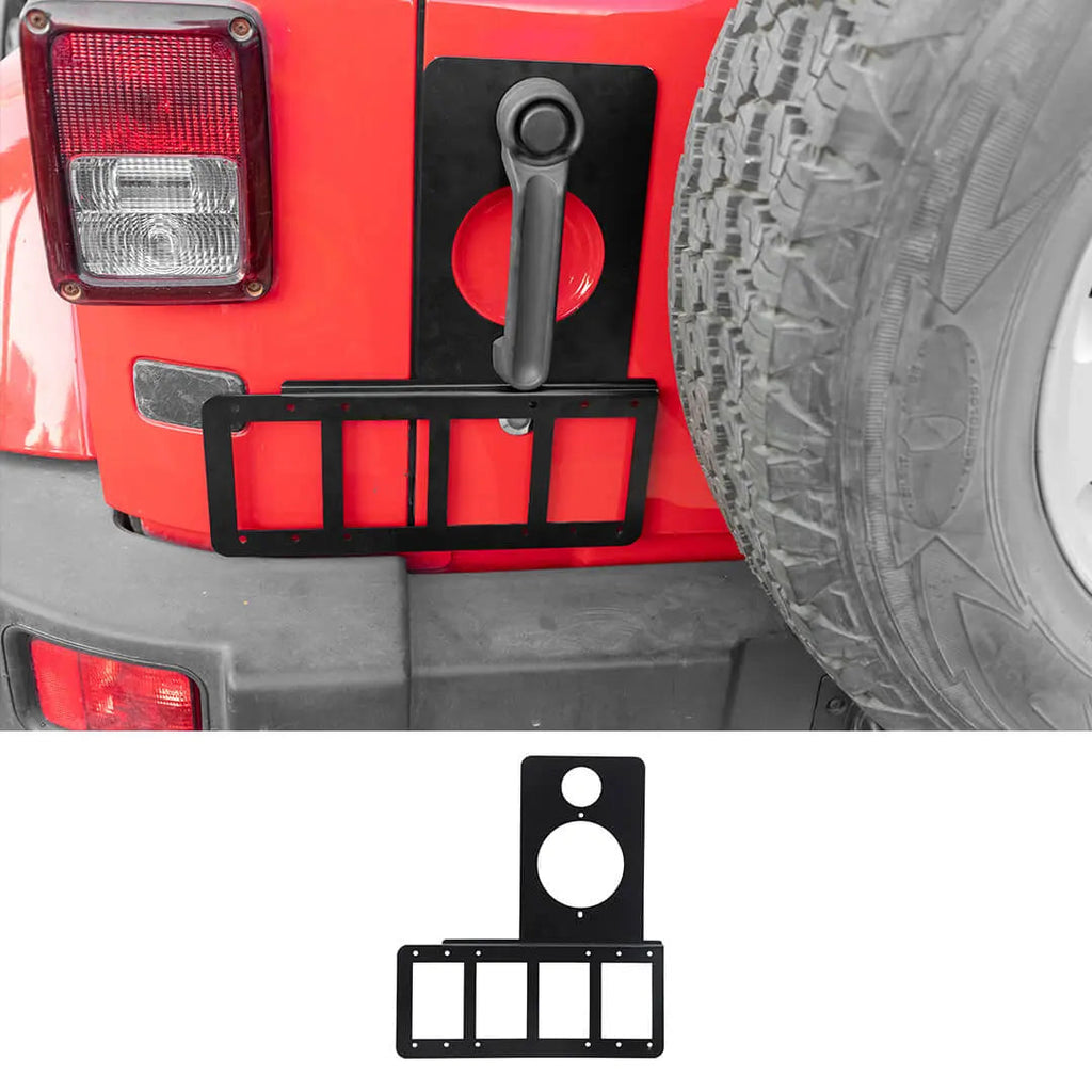 For 2007-2018 Jeep Wrangler JK Rear Tailgate License Plate Holder Frame Bracket