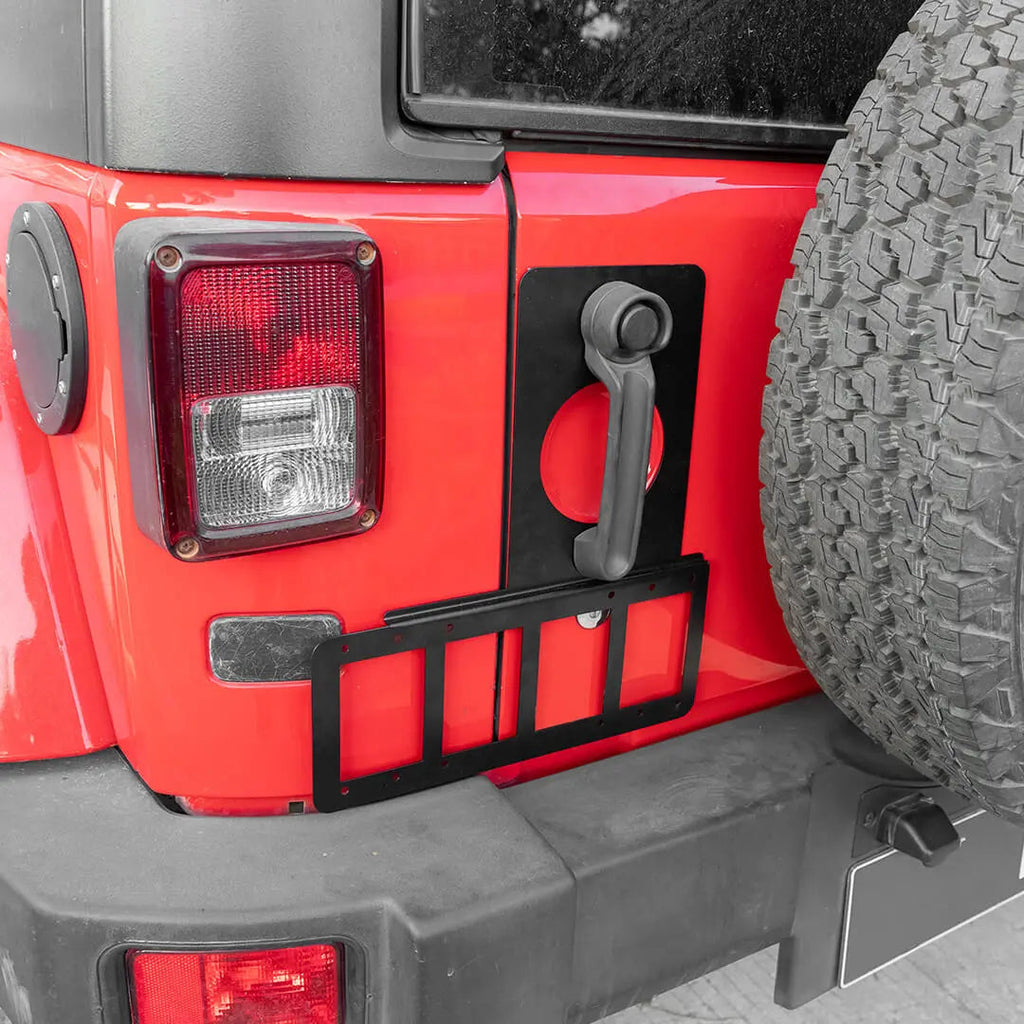 For 2007-2018 Jeep Wrangler JK Rear Tailgate License Plate Holder Frame Bracket
