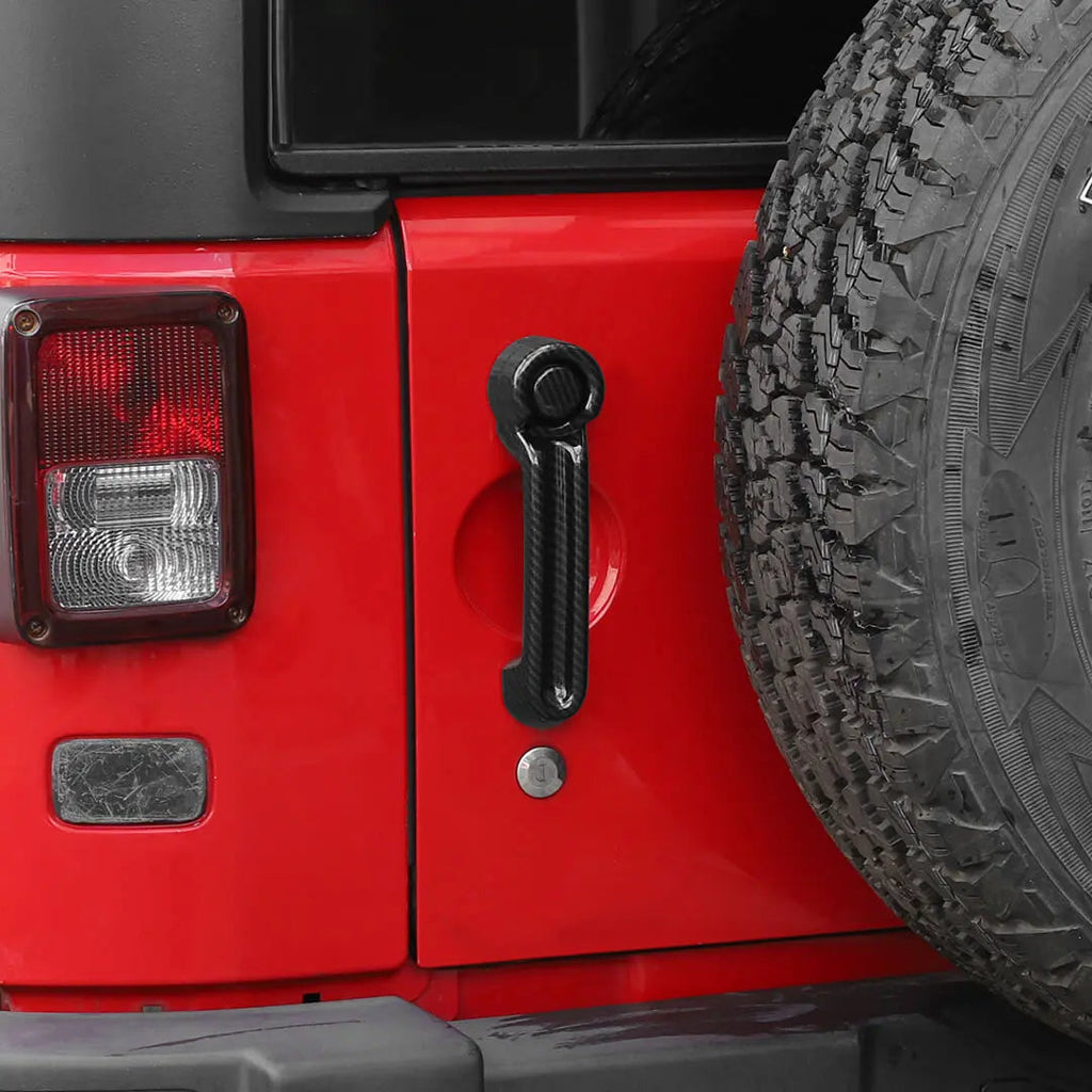 For 2007-2018 Jeep Wrangler JK 4-Door Rearview Mirror Cover & Door Handle Trim Shell Cover Kit (7 pcs)