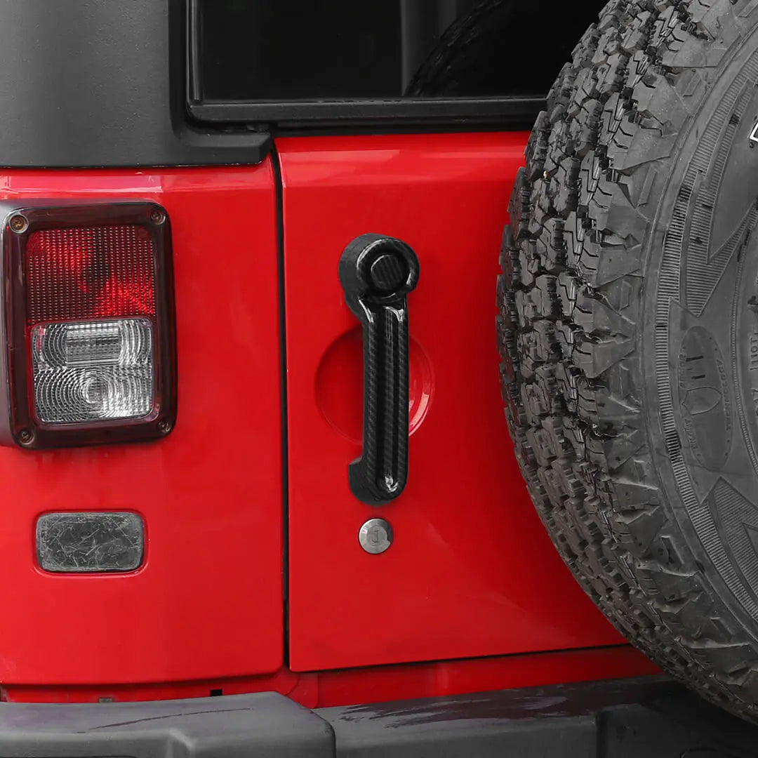 For 2007-2018 Jeep Wrangler JK 4-Door Rearview Mirror Cover & Door Handle Trim Shell Cover Kit (7 pcs)