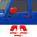 For 2007-2018 Jeep Wrangler JK 2-Door Rearview Mirror Cover & Door Handle Trim Shell Cover Kit (5 pcs)