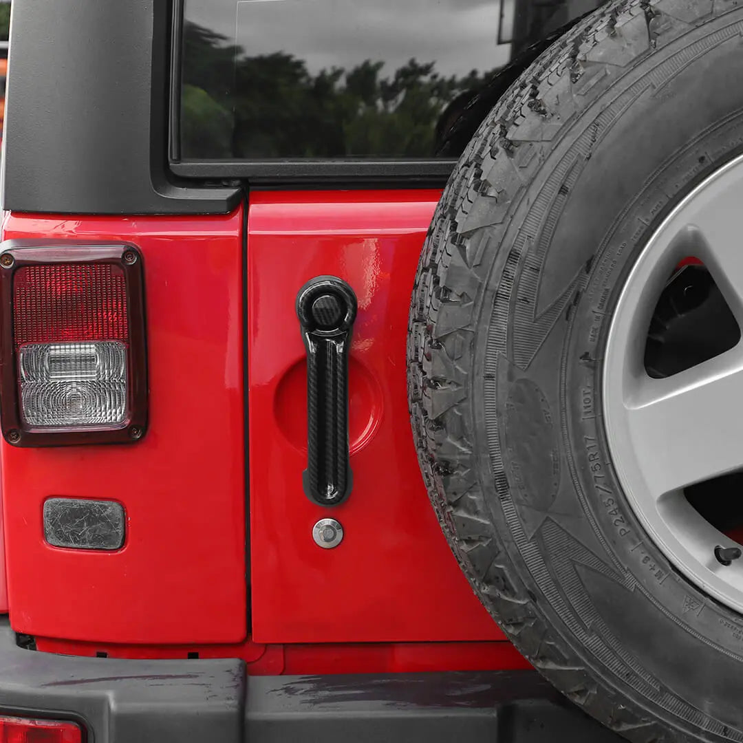 For 2007-2018 Jeep Wrangler JK 2-Door Rearview Mirror Cover & Door Handle Trim Shell Cover Kit (5 pcs)