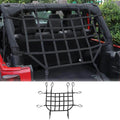 For 2007-2018 Jeep Wrangler JKU 4 Door Mesh Cargo Trunk Side Back Net Restraint Protective Roof Top Baggage Black