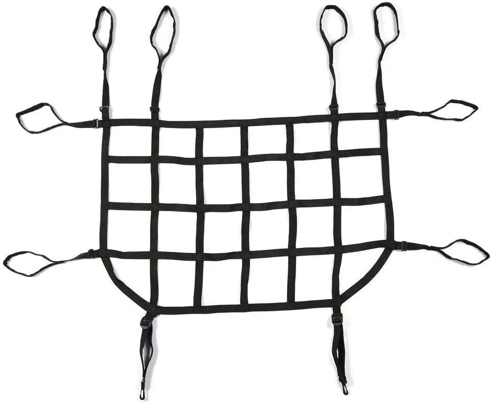 For 2007-2018 Jeep Wrangler JKU 4 Door Mesh Cargo Trunk Side Back Net Restraint Protective Roof Top Baggage Black
