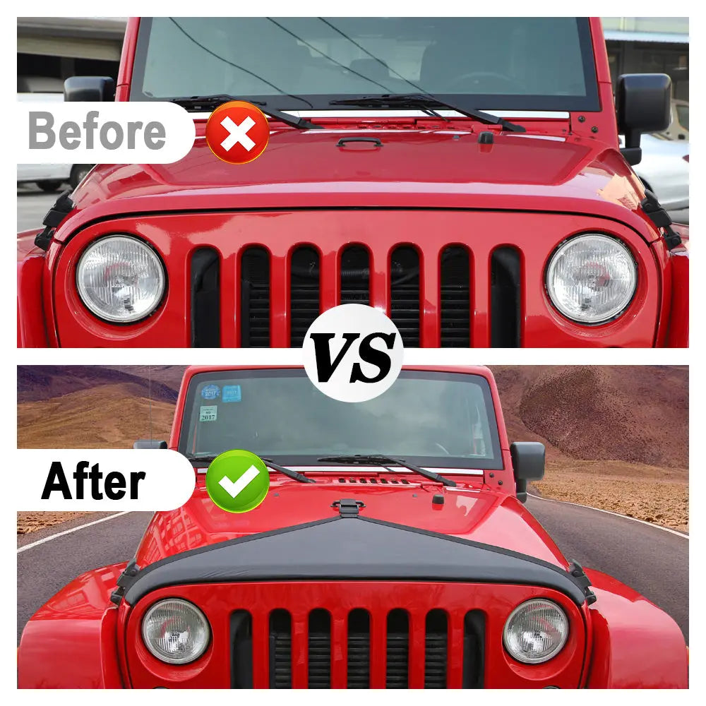 For 2007-2018 Jeep JK JKU Hood Cover Engine Hood Bra Front Protector