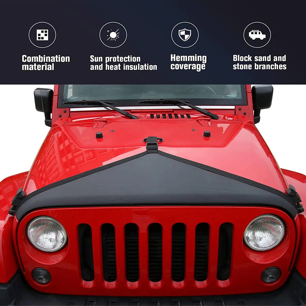 For 2007-2018 Jeep JK JKU Hood Cover Engine Hood Bra Front Protector