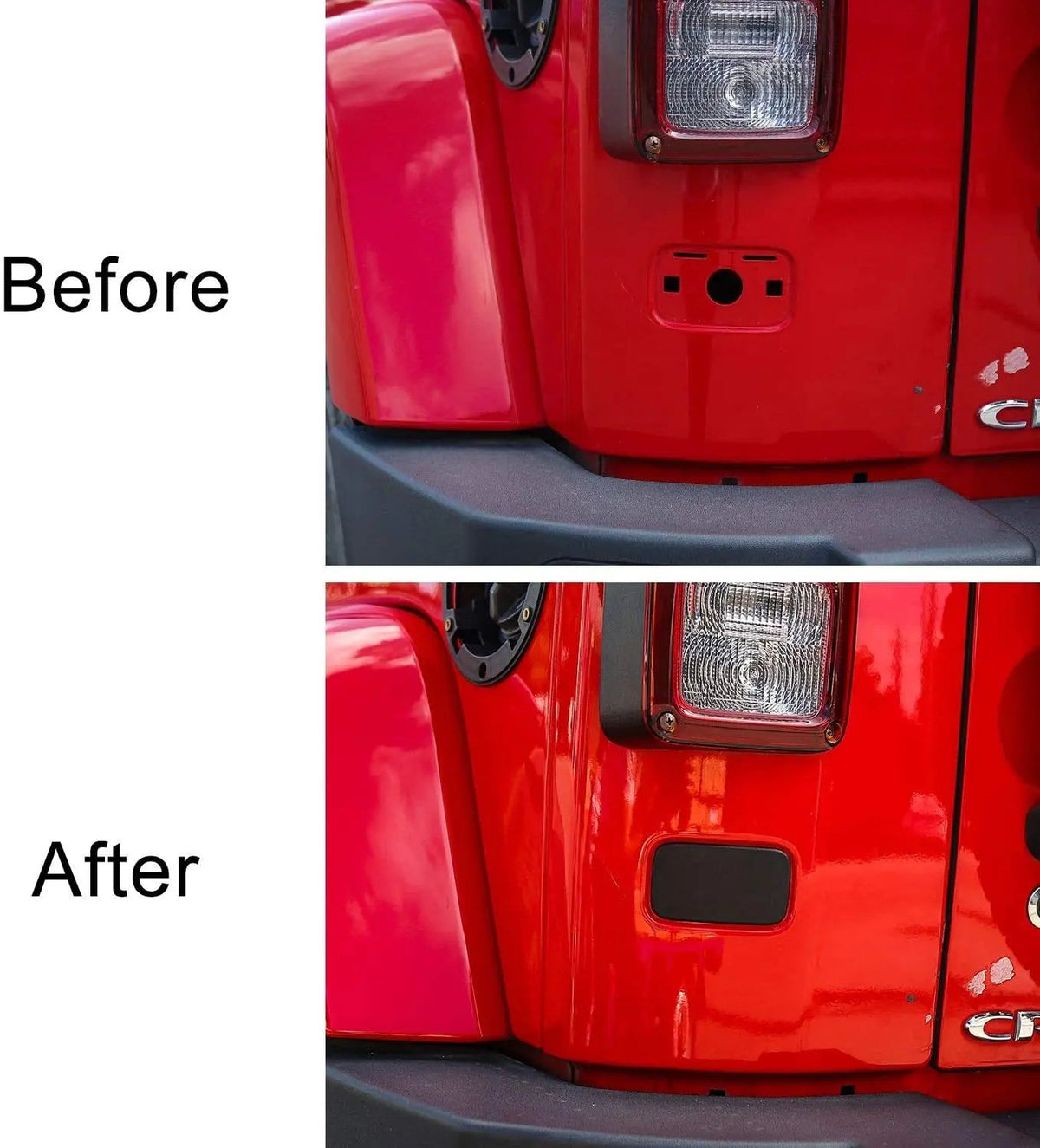 For 2007-2018 Jeep JK JKU Rear License Plate Deletion Panel Trim Cover 1PC