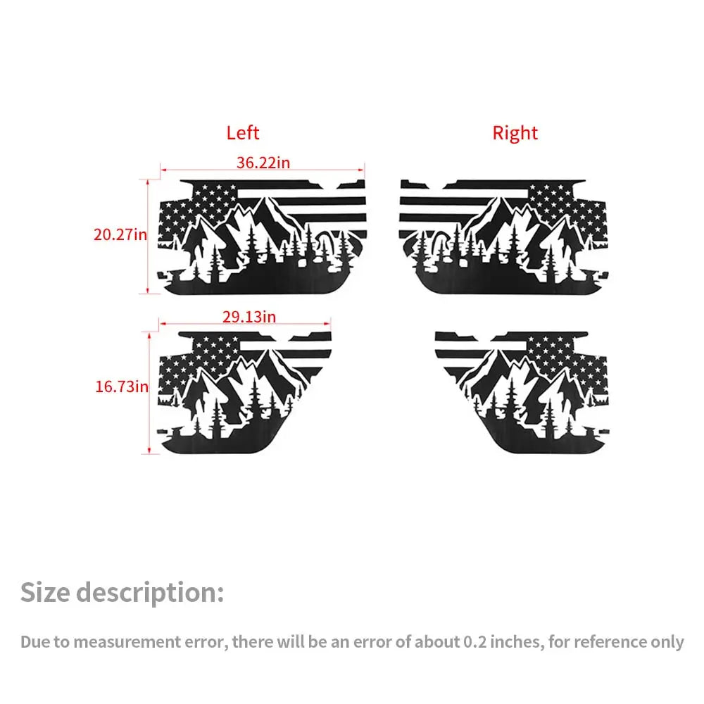 For 2007-2018 Jeep Wrangler JK 2/4 Door Car Door Decal Sticker American Flag
