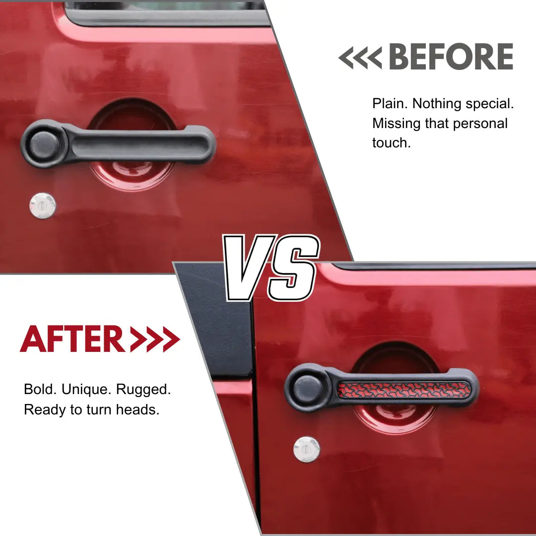 For 2007-2018 Jeep Wrangler JK 2-Door Exterior Door Grab Handle Insert Trim, Texture