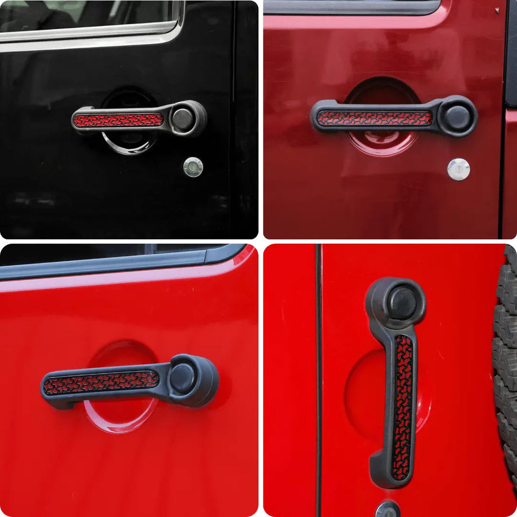 For 2007-2018 Jeep Wrangler JK 2-Door Exterior Door Grab Handle Insert Trim, Texture
